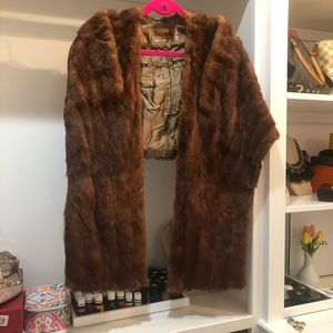 Vintage mink Shaw with pockets